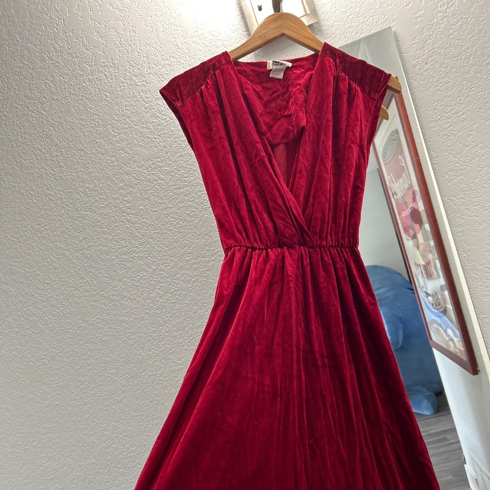 Vintage Velvet Red Dress
